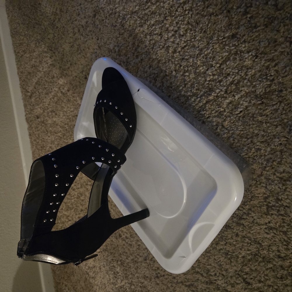 Elegant Black Studded Women's Heels